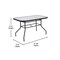 Merrick Lane Laney 5 Piece Outdoor Dining Set with Tempered Glass Patio Table, 4 Stackable Metal Slat Chairs